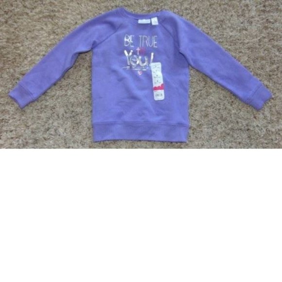 *Sweatshirt sz 4 Jumping Beans Purple "BE TRUE TO YOU" Long Sleeve Crew Girls - Picture 1 of 3